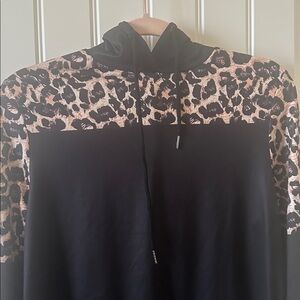 Black hoodie with animal print accents